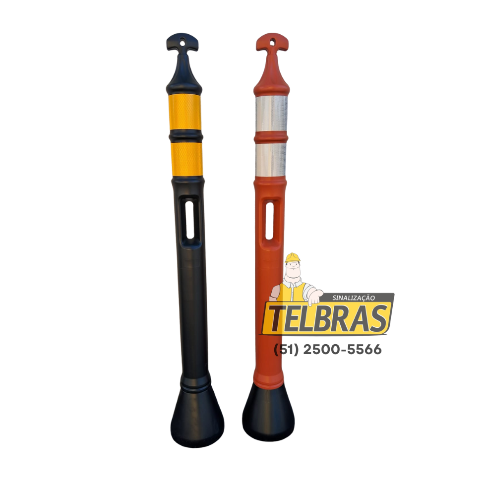 BALIZADOR PALITO ECONOMICO  C/ 2 FAIXAS REFLETIVAS