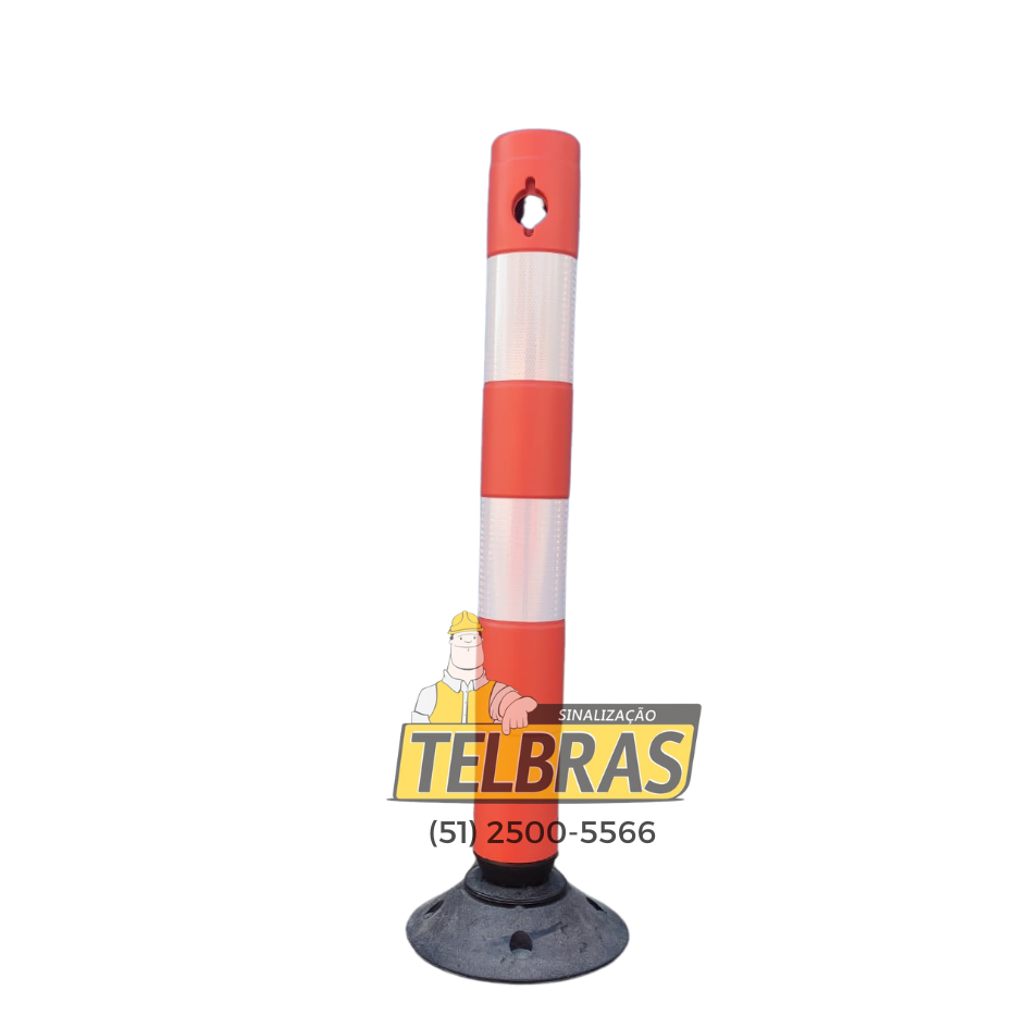 BALIZADOR FLEXIVEL 90 C/ BASE E 2 ANEIS REFLETIVOS