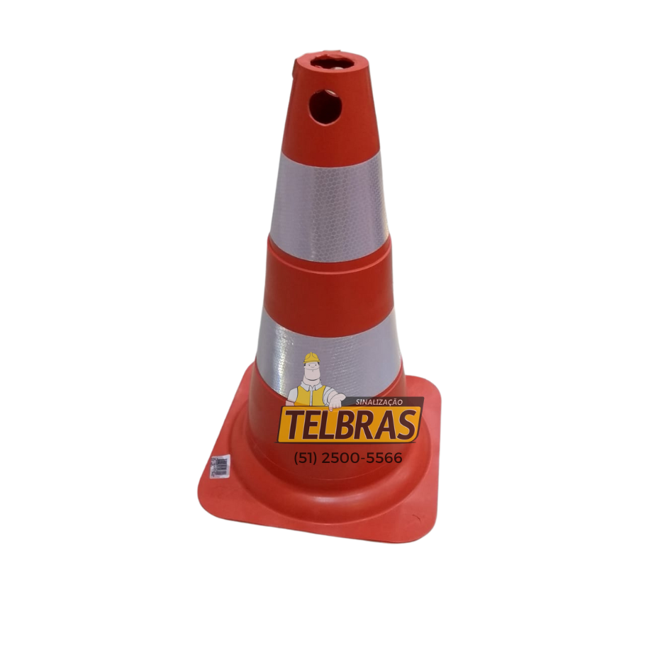 CONE 360 PVC FLEXIVEL 50 CM LARANJA C/ REFLETIVO