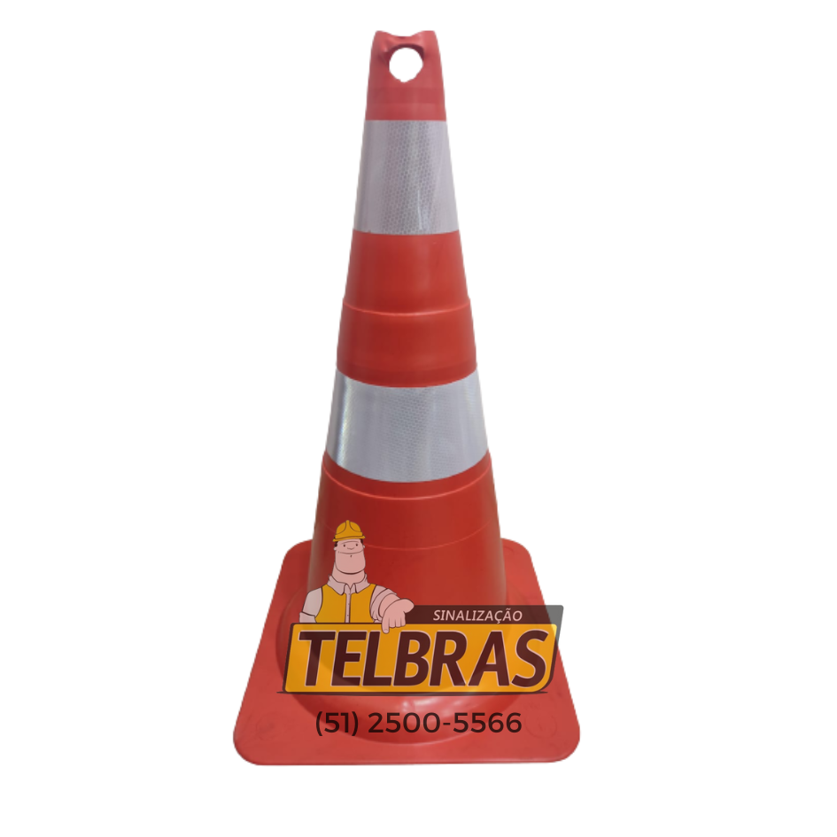 CONE 360 PVC FLEXIVEL 75 CM LARANJA C/ REFLETIVO