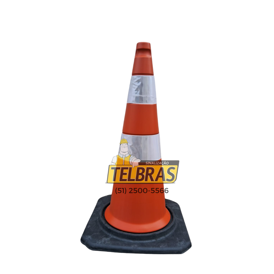 CONE RODOVIA LJ 75 LEVE C/ 2 FAIXAS REFLETIVAS