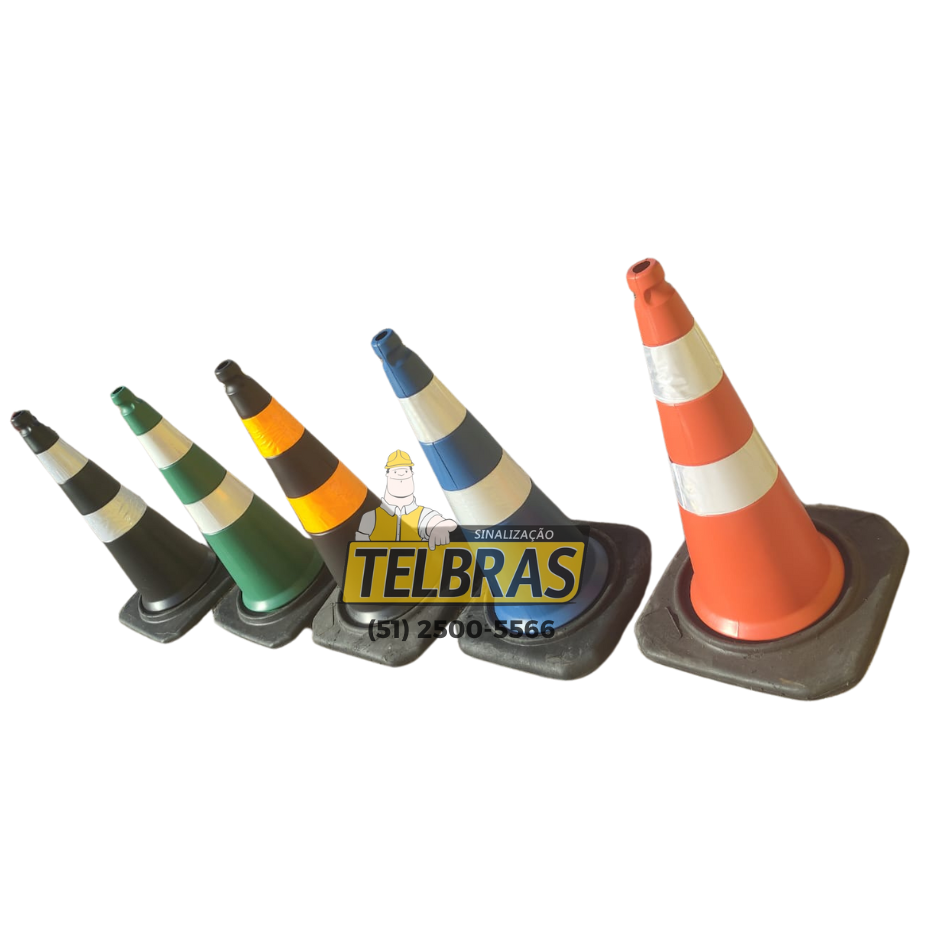 CONE RODOVIA LJ 75 MEDIA C/2 FAIXAS REFLETIVAS