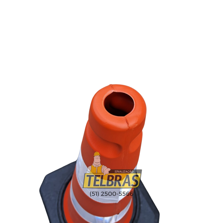 CONE RODOVIA LJ 75 LEVE C/ 2 FAIXAS REFLETIVAS