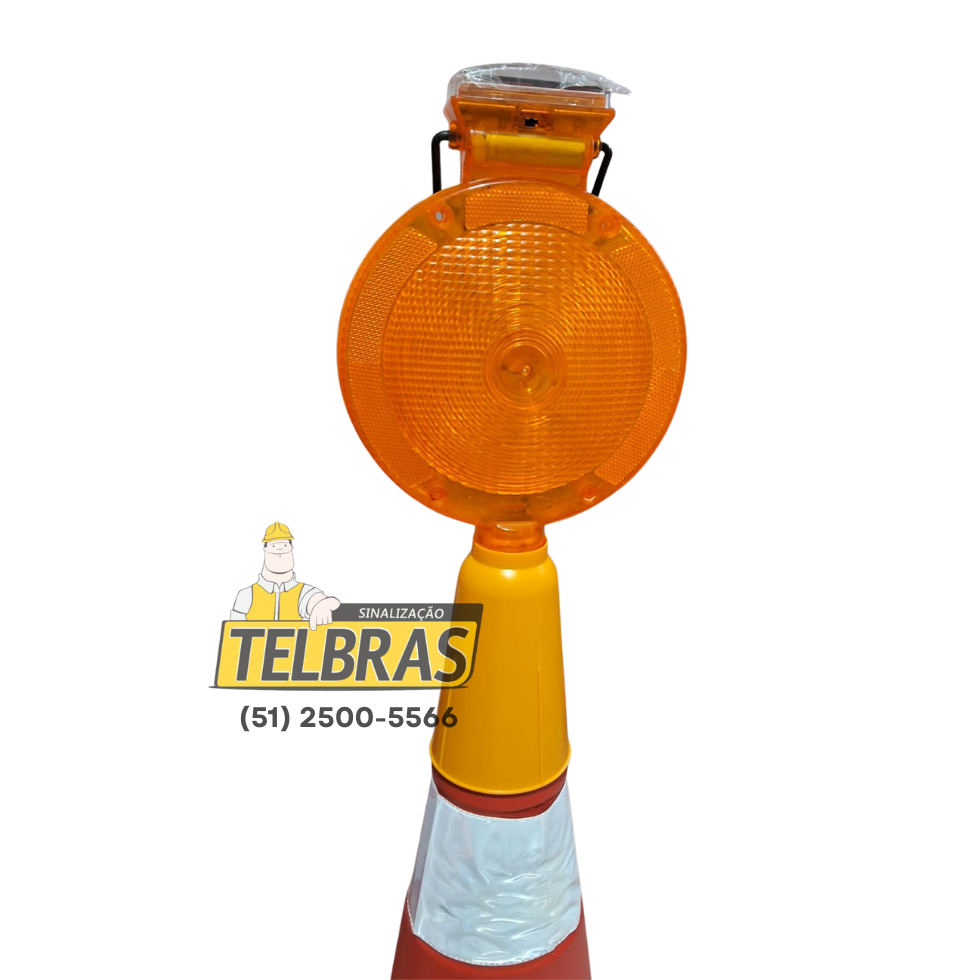 SINALIZADOR SOLAR C/ SUPORTE P/ CONE